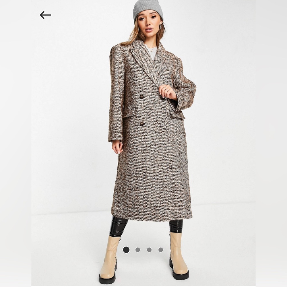 ASOS Design Herringbone Dad Coat
